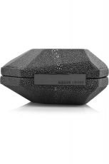 Black leather clutch